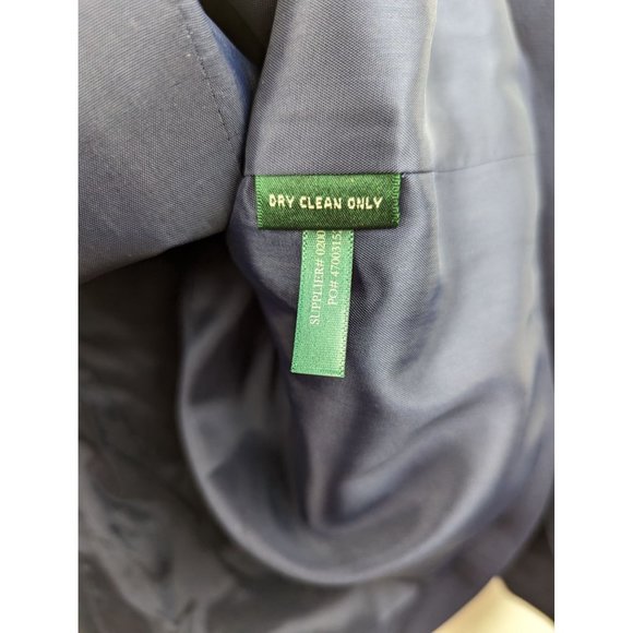 Lauren Ralph Lauren Womens Blazer Jacket Size 16? Monogram Navy Silver Button - Picture 4 of 8